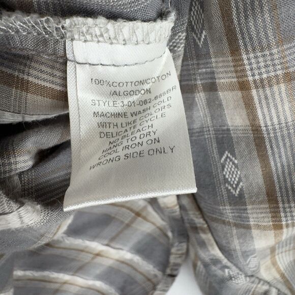 Roper Shirt Mens 2XL Gray‎ Collar Western Pearl Snap Thick Stitch Graphic Cowboy - Picture 15 of 16